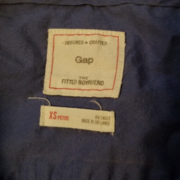 Gap The Boyfriend Fitted Button Front Blouse XS cornflower blue - Picture 4 of 9